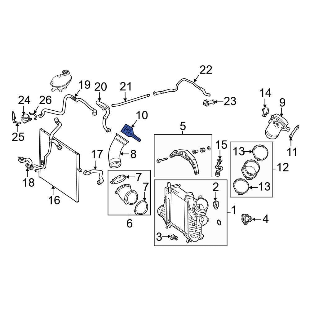 MercedesBenz OE 2640112000 Right Intercooler Pipe Bracket