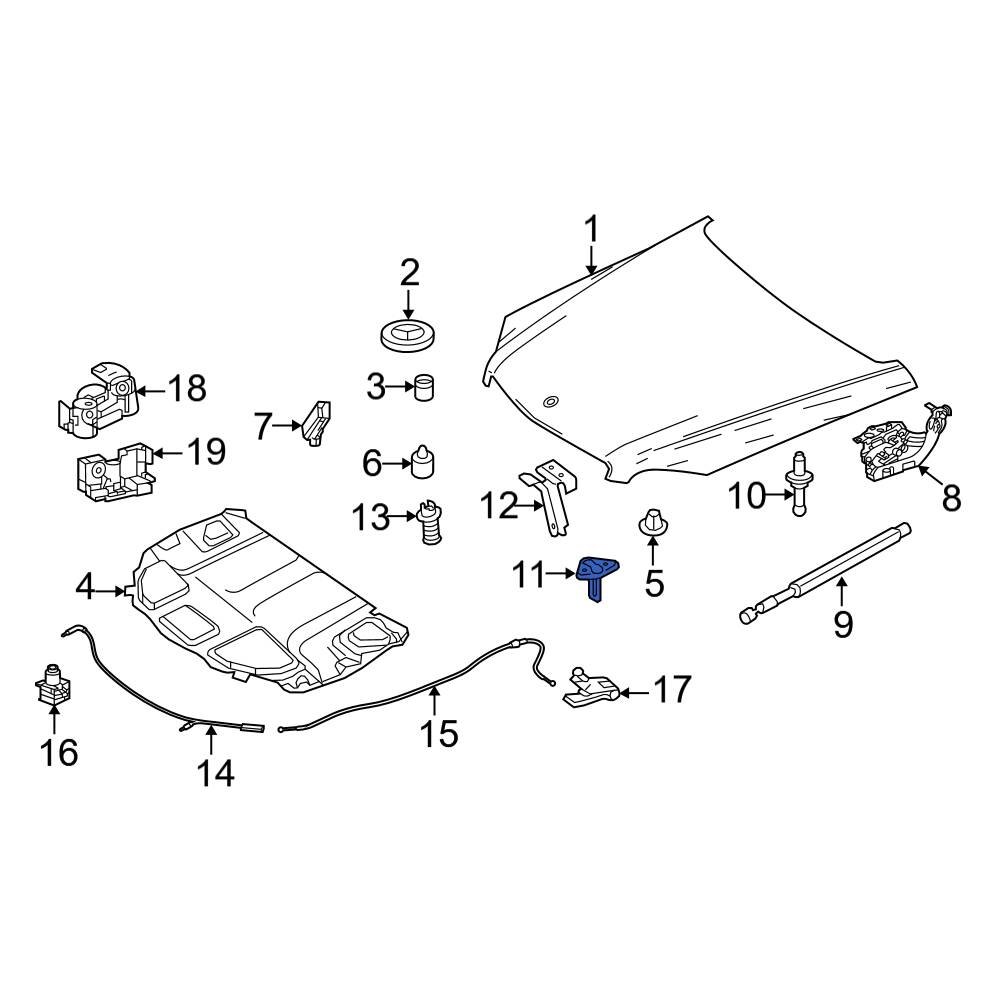 Mercedes-Benz OE 2128800060 - Front Hood Latch Striker Plate