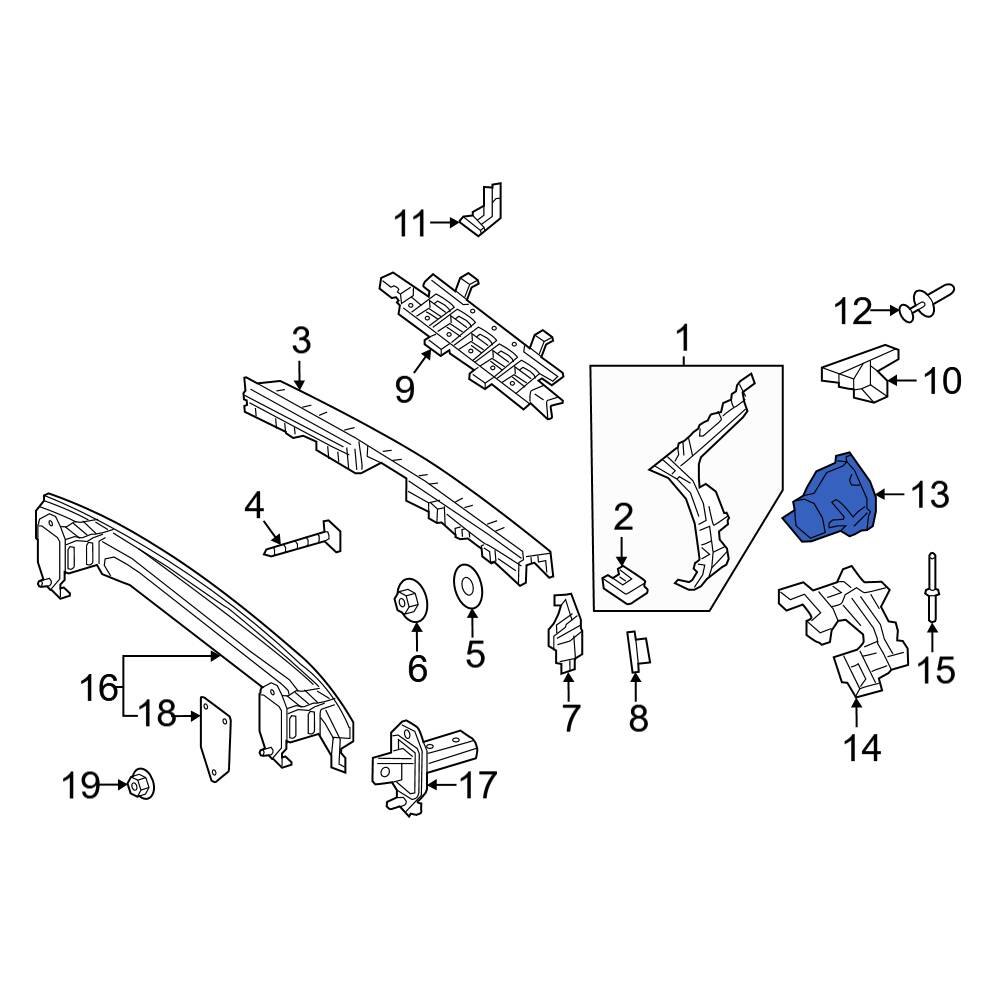 MercedesBenz OE 1678857000 Rear Right Bumper Cover Heat Shield