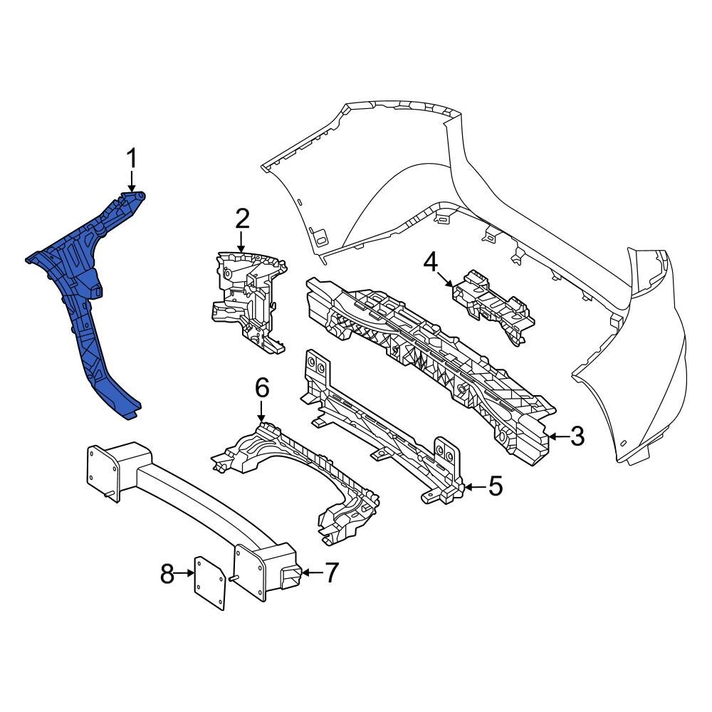 MercedesBenz OE 2968805200 Rear Right Bumper Cover Bracket