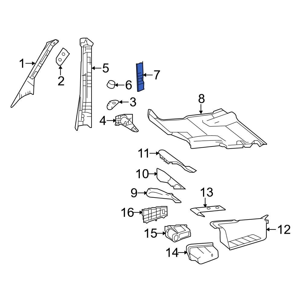 Mercedes-Benz OE 9066900107 - Right Body B-Pillar Insulator