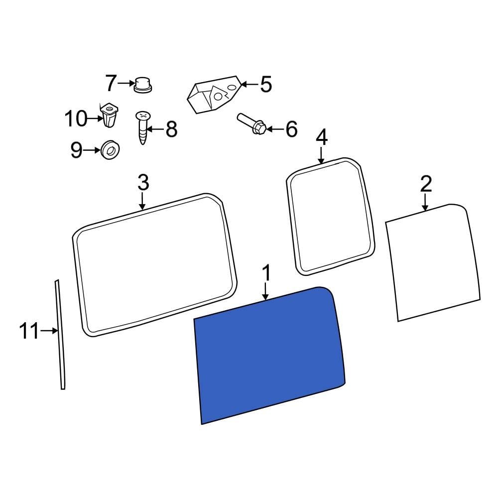 MercedesBenz OE 9066712120 Side Panel Glass