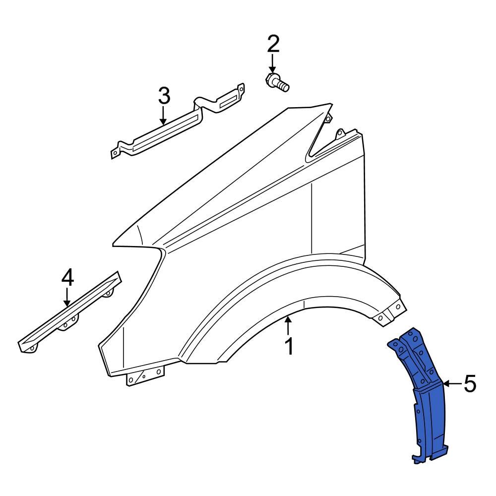 MercedesBenz OE 9066302007 Front Left Fender Liner Extension