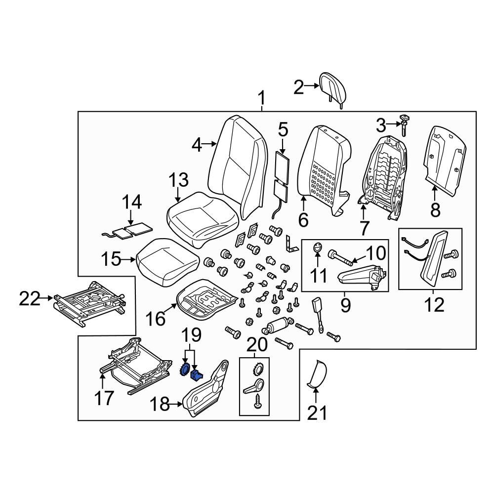 MercedesBenz OE 0009184460 Front Seat Lumbar Adjustment Knob