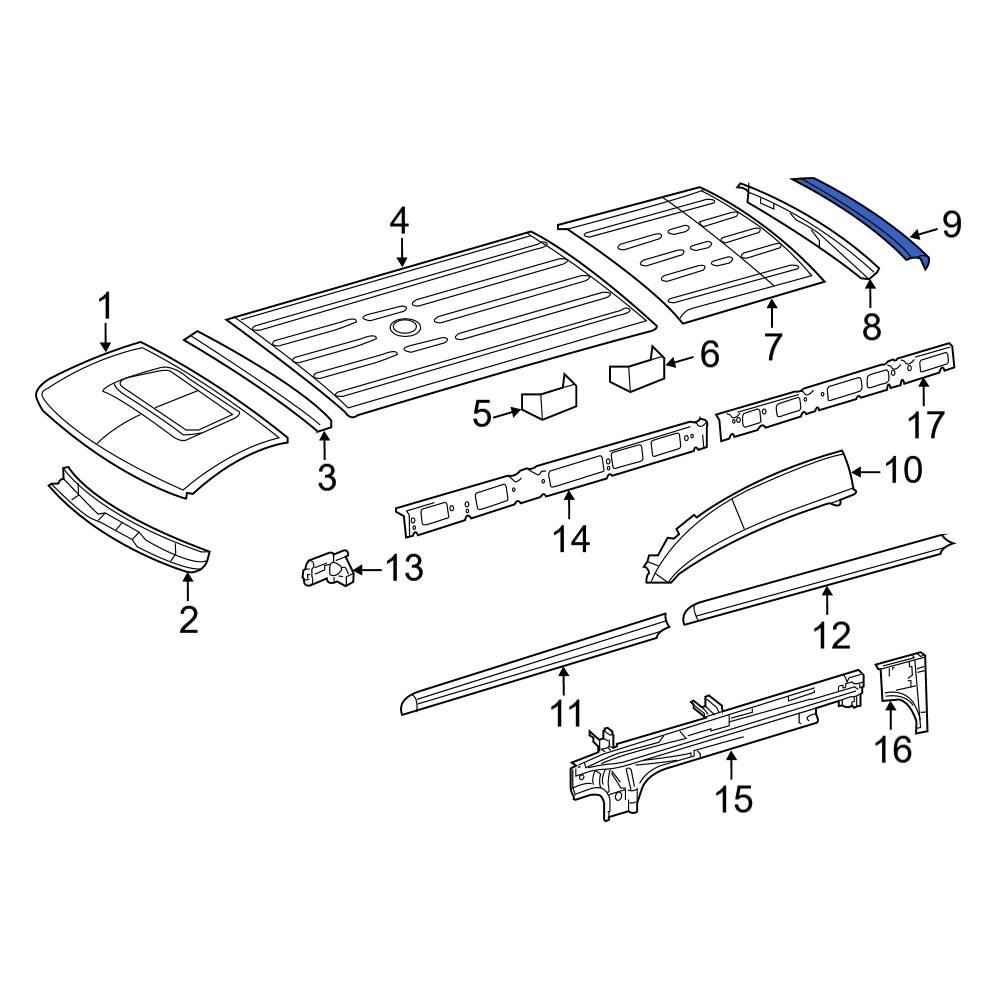 Mercedes-Benz OE 9066510801 - Outer Roof Side Rail