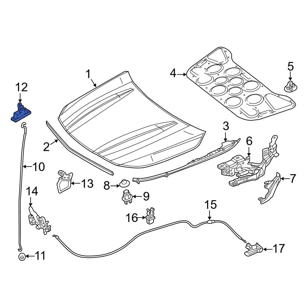 Mercedes-Benz OE 2468870103 - Hood Prop Rod Clip