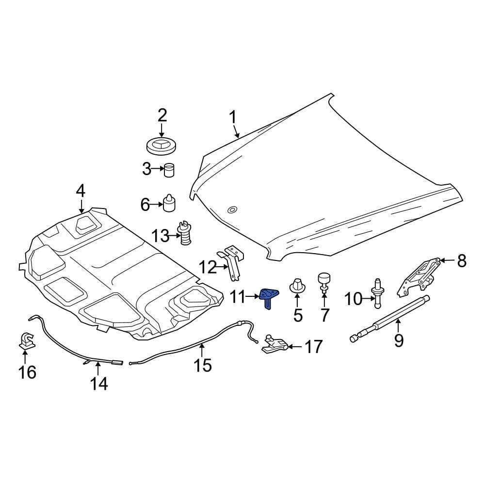 Mercedes-Benz OE 2128800060 - Front Hood Latch Striker Plate