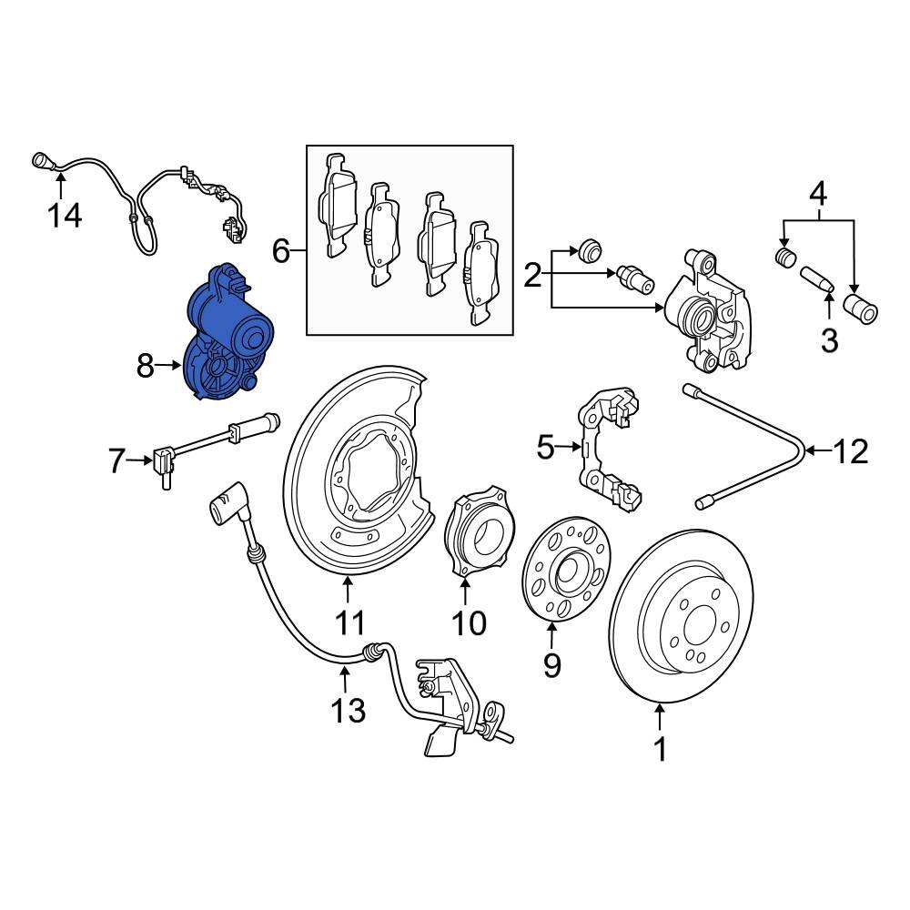 MercedesBenz OE 0009061303 Rear Right Parking Brake Actuator