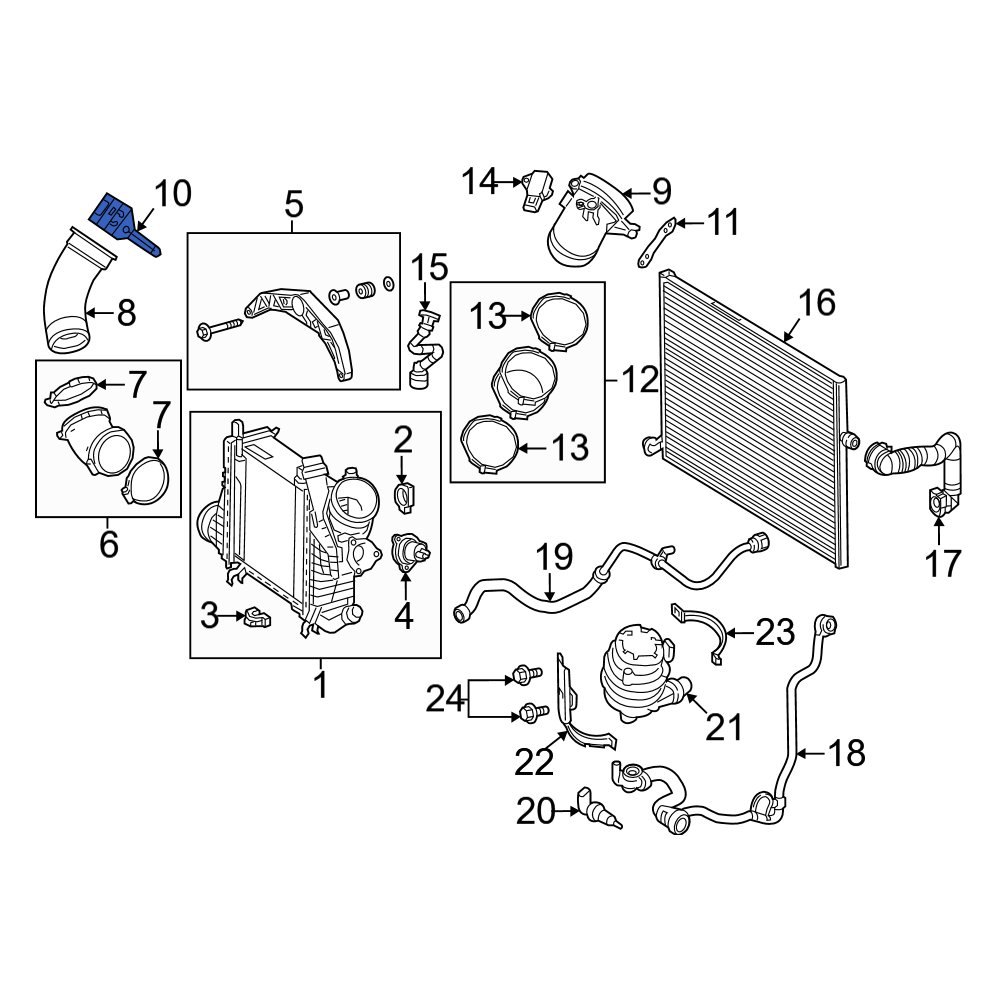 MercedesBenz OE 2640112000 Right Intercooler Pipe Bracket