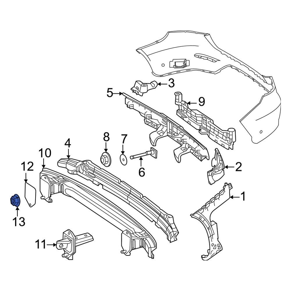 Mercedes-Benz OE 2536102601 - Rear Right Bumper Impact Bar Bracket