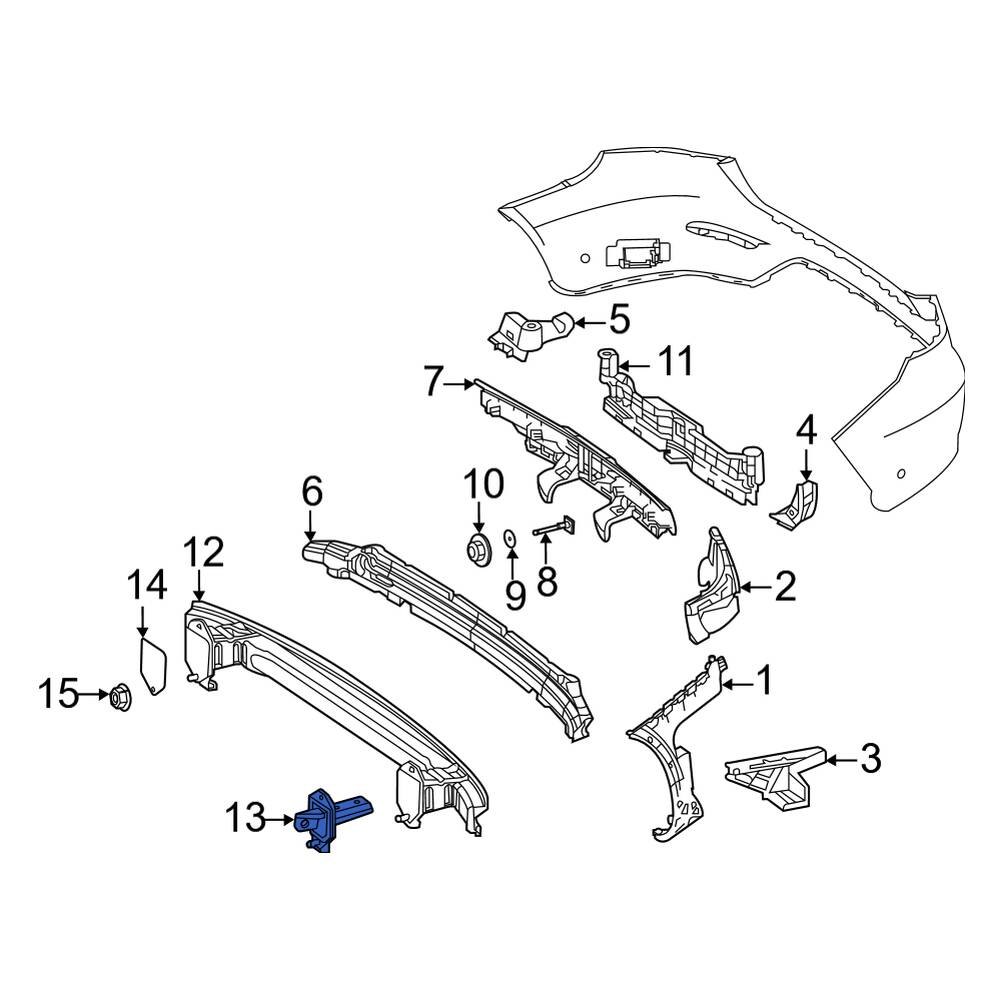 Mercedes-Benz OE 2536102601 - Rear Right Bumper Impact Bar Bracket