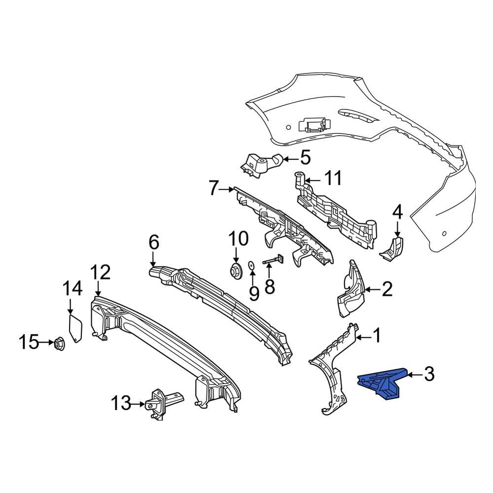 Mercedes-Benz OE 2538858105 - Rear Left Upper Bumper Cover Bracket