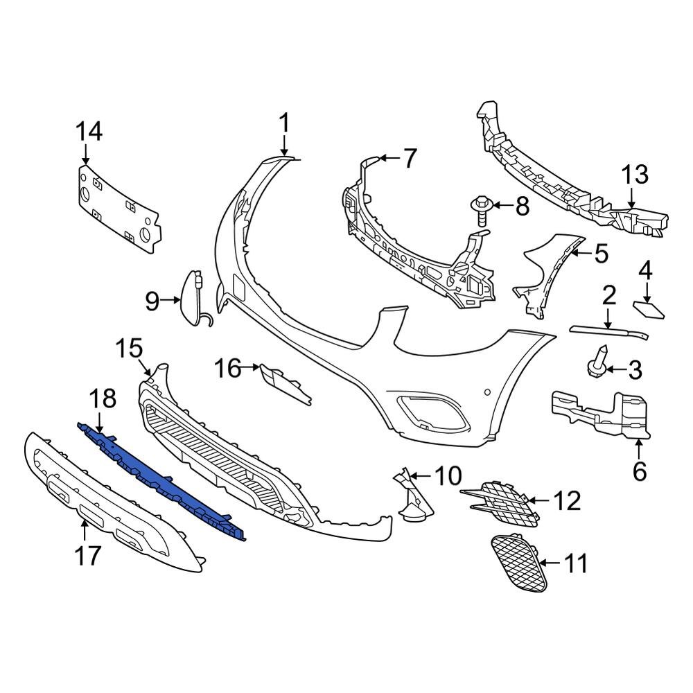 MercedesBenz OE 1678856900 Rear Left Bumper Trim