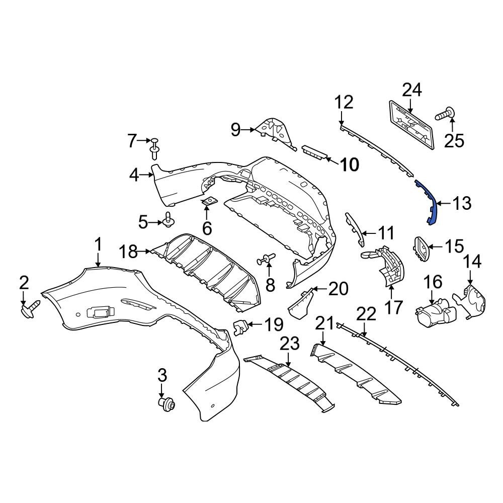 Mercedes-Benz OE 2538852206 - Rear Center Bumper Trim