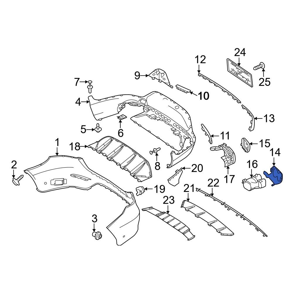 Mercedes-Benz OE 2538858705 - Rear Upper Center Bumper Trim