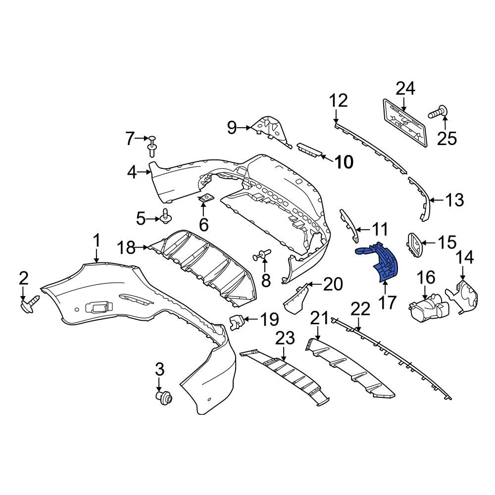 MercedesBenz OE 2538852406 Rear Left Bumper Molding Bracket