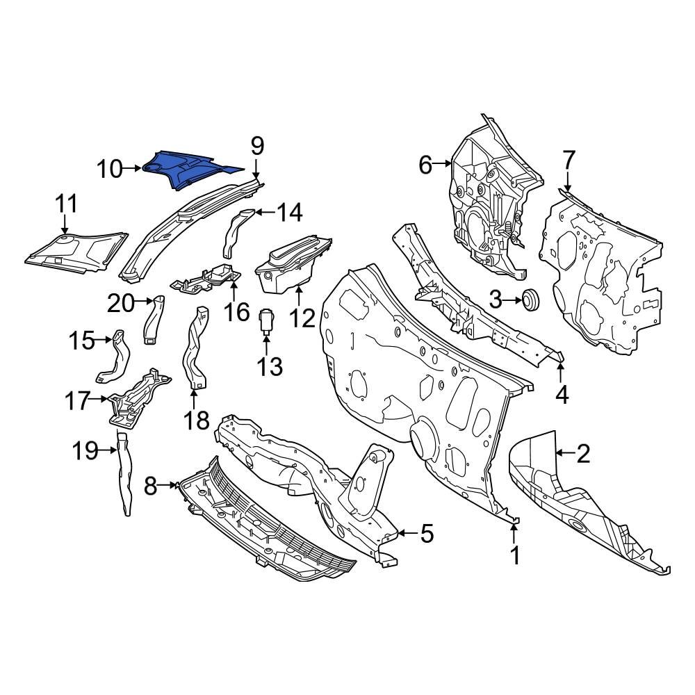 MercedesBenz OE 2226800207 Right Cowl Side Panel