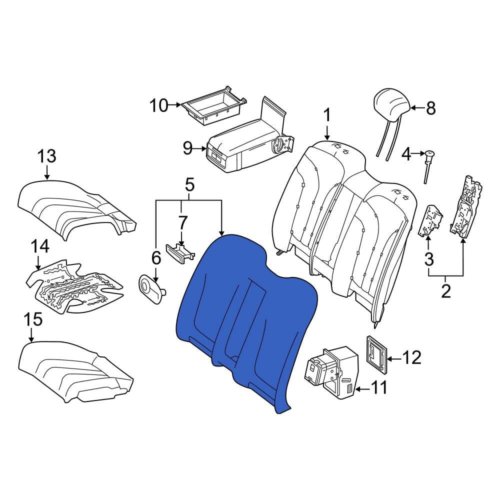MercedesBenz OE 21792031007N31 Rear Seat Back Cushion Cover