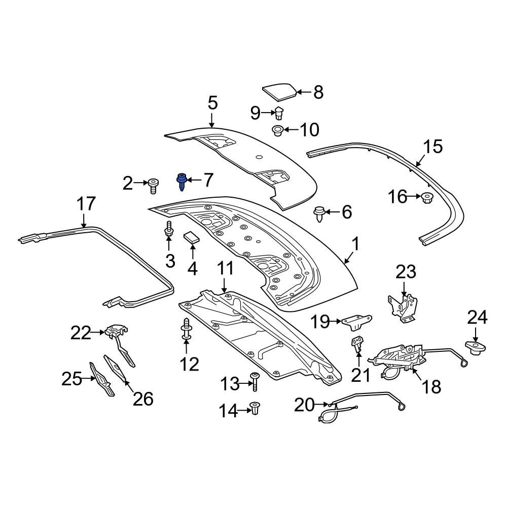 Mercedes-Benz OE 0009970133 - Windshield Wiper Motor Cover Clip