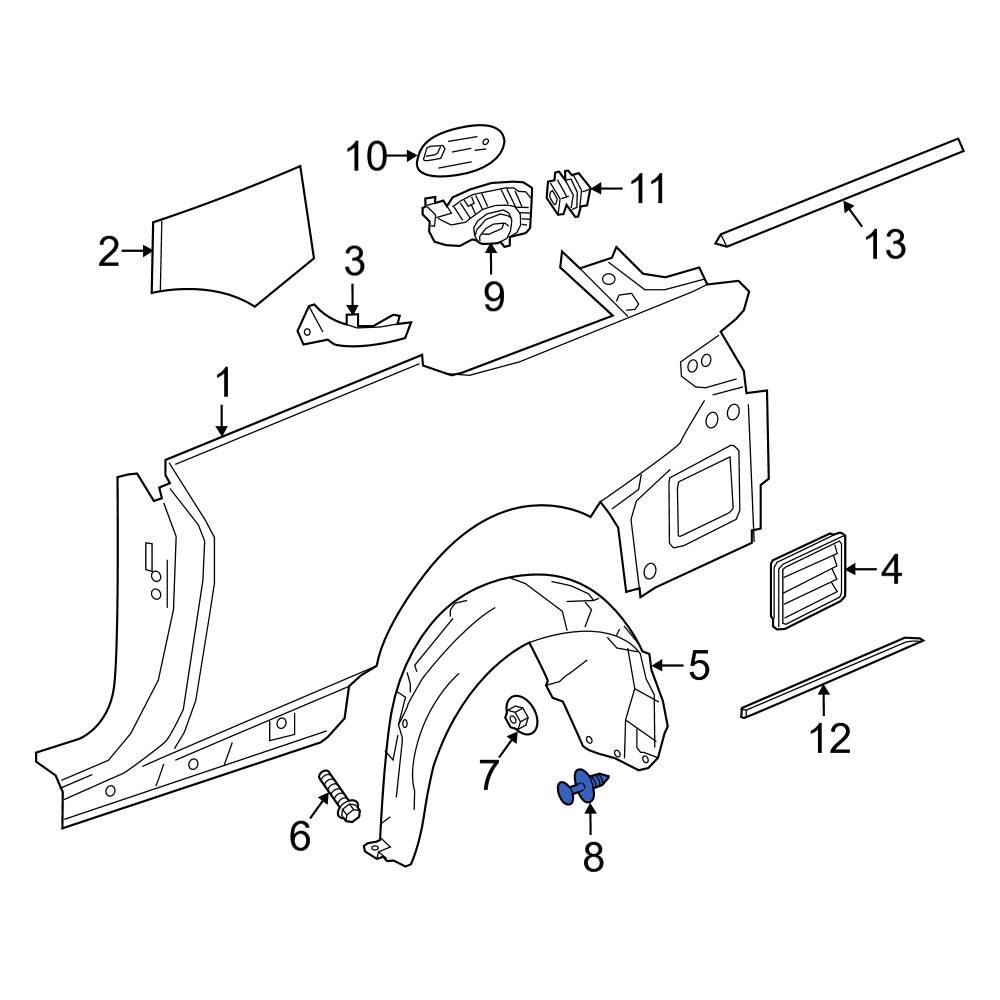 Mercedes-Benz OE 0009914140 - Quarter Panel Splash Shield Clip