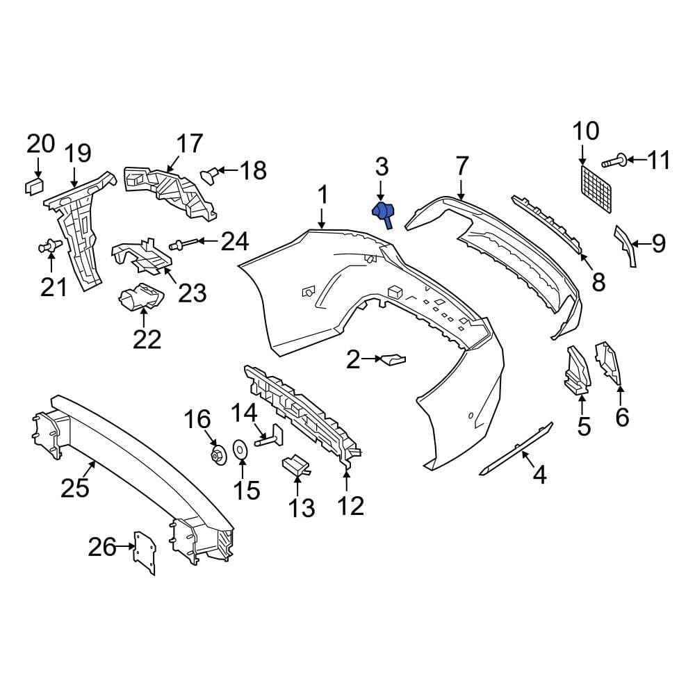 Mercedes-Benz OE 2228850702 - Rear Lower Tow Eye Cap