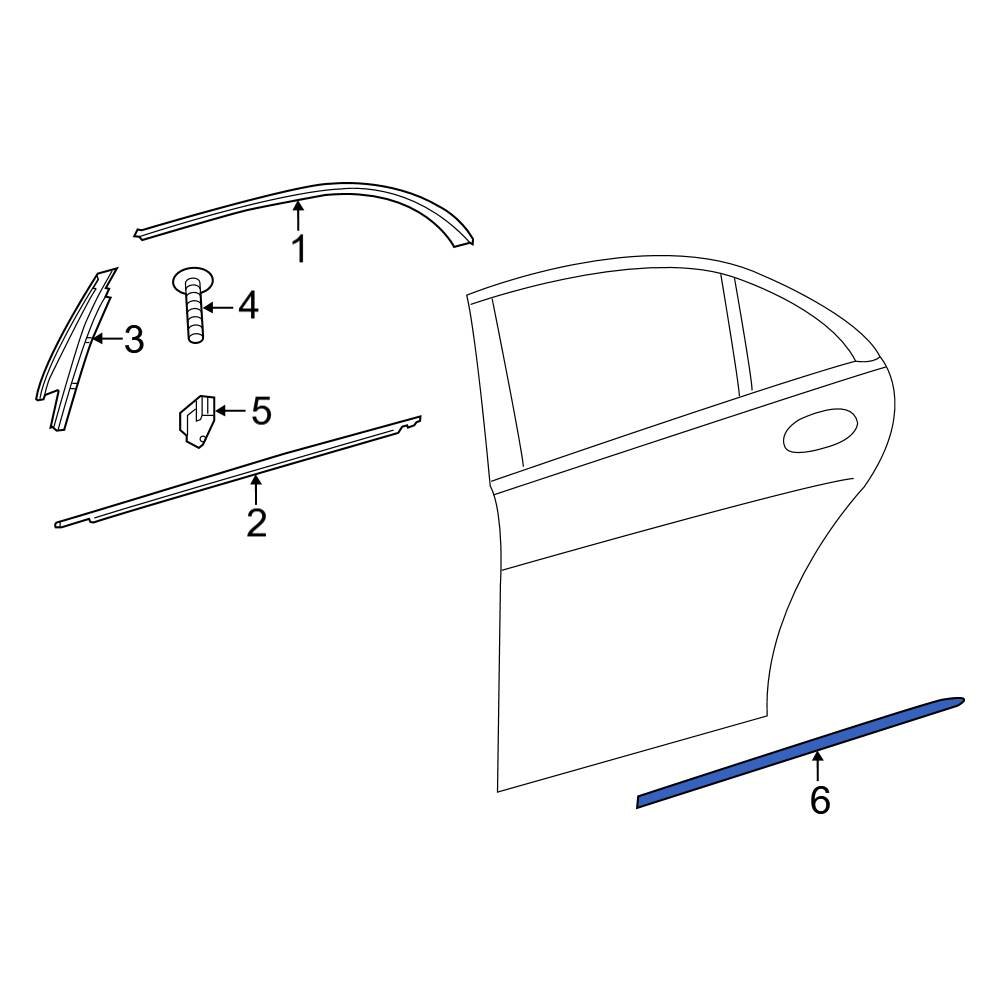 MercedesBenz OE 2226908701 Rear Left Door Molding