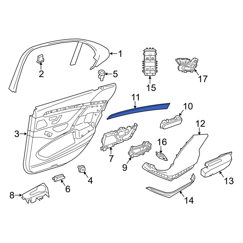 MercedesBenz OE 2227200702 Front Left Lower Door Trim Molding