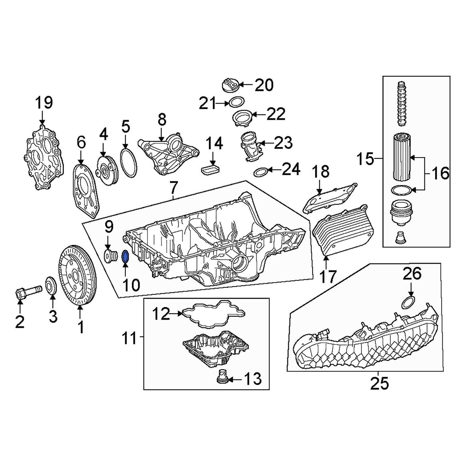 MercedesBenz OE 007603018101 Upper Engine Oil Pan Gasket
