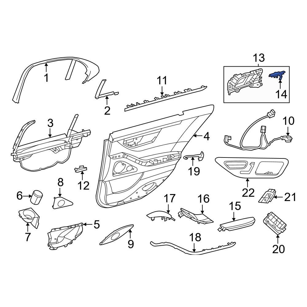 MercedesBenz OE 22376004009051 Rear Right Inner Interior Door Handle