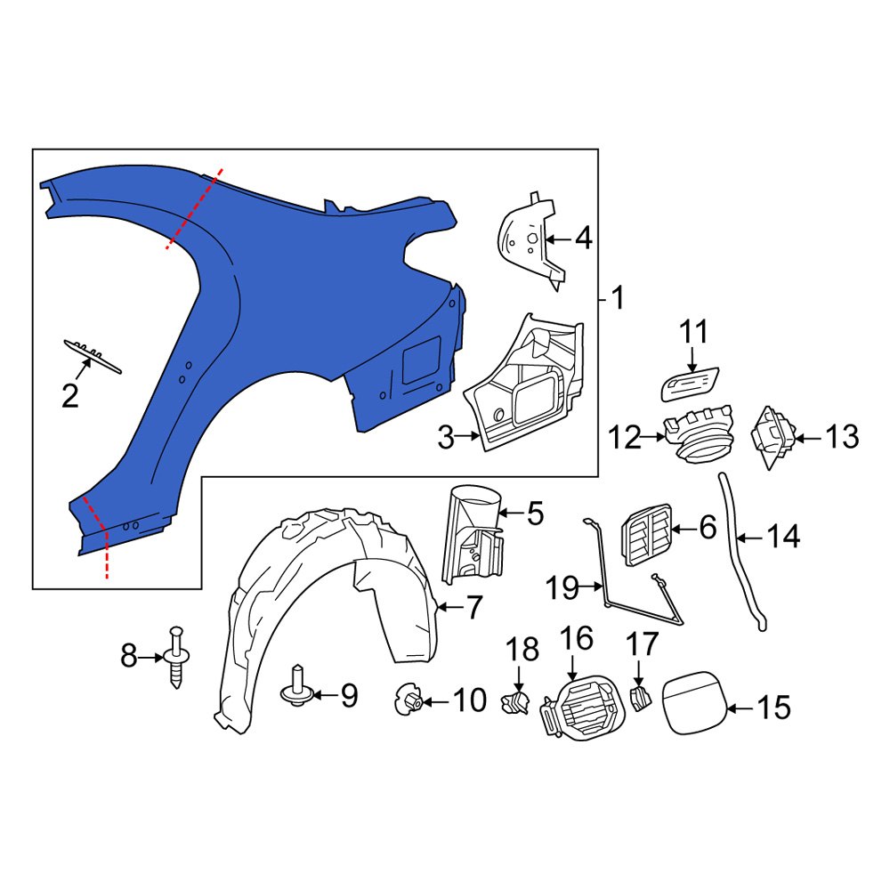 MercedesBenz OE 2236308003 Rear Right Quarter Panel