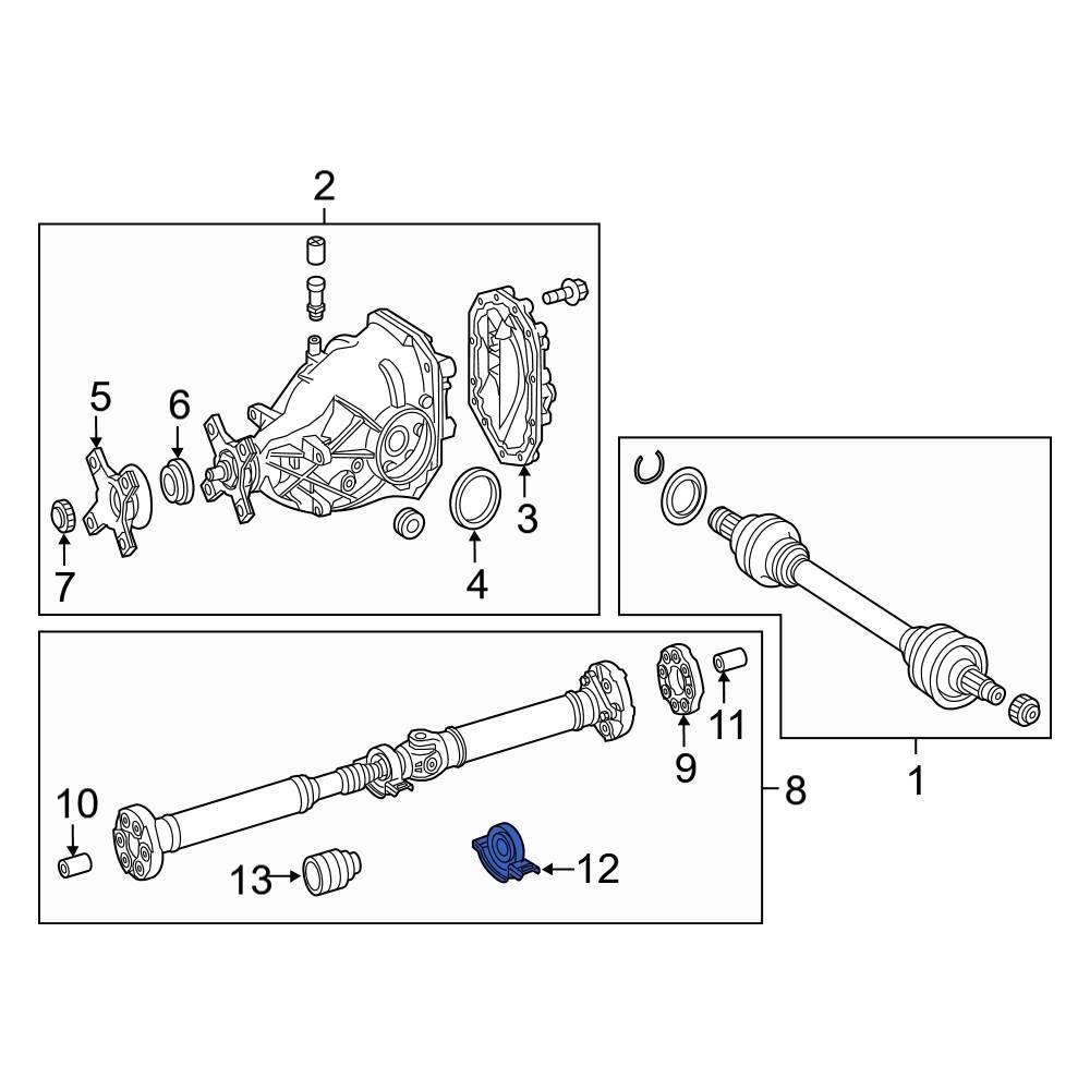 MercedesBenz OE 2234100002 Rear CV Axle Shaft Carrier Bearing