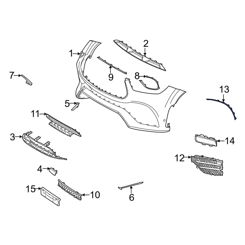 MercedesBenz OE 1678856105 Front Left Bumper Trim