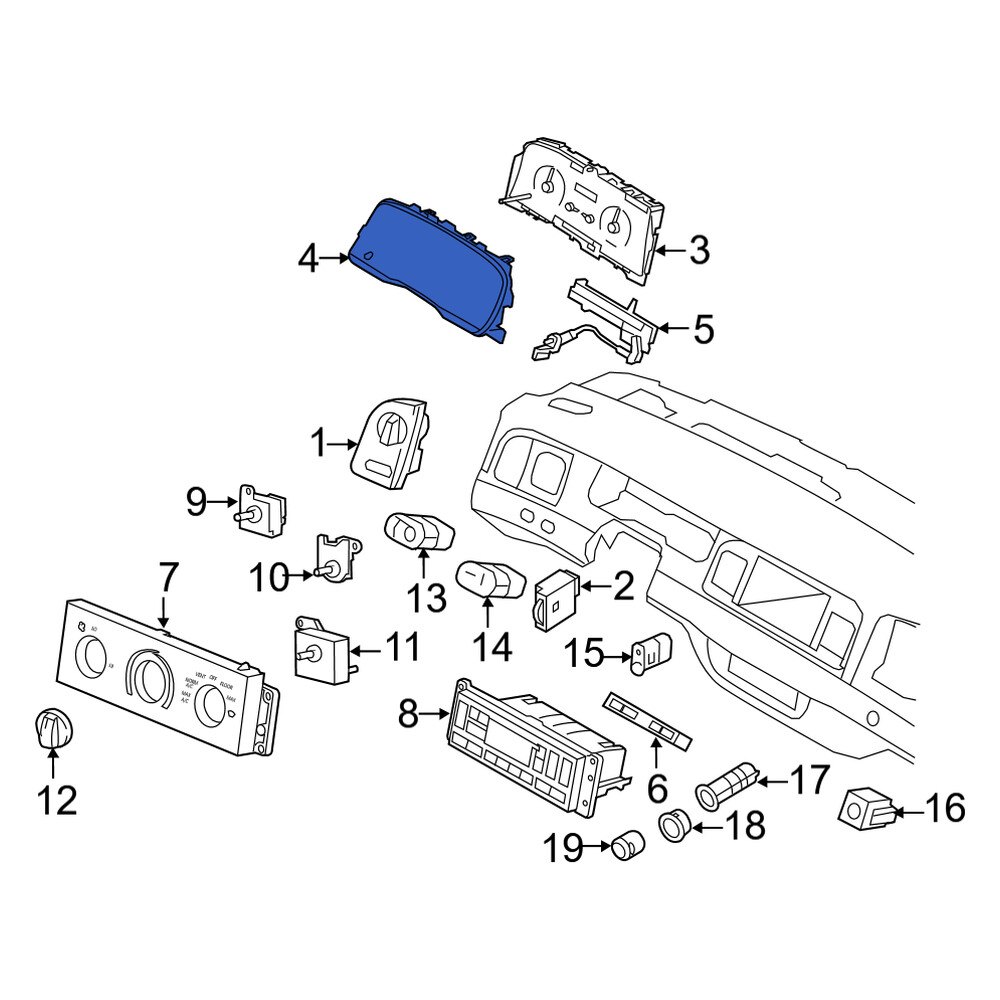 Mercury OE 6W7Z10890BA Instrument Panel Lens