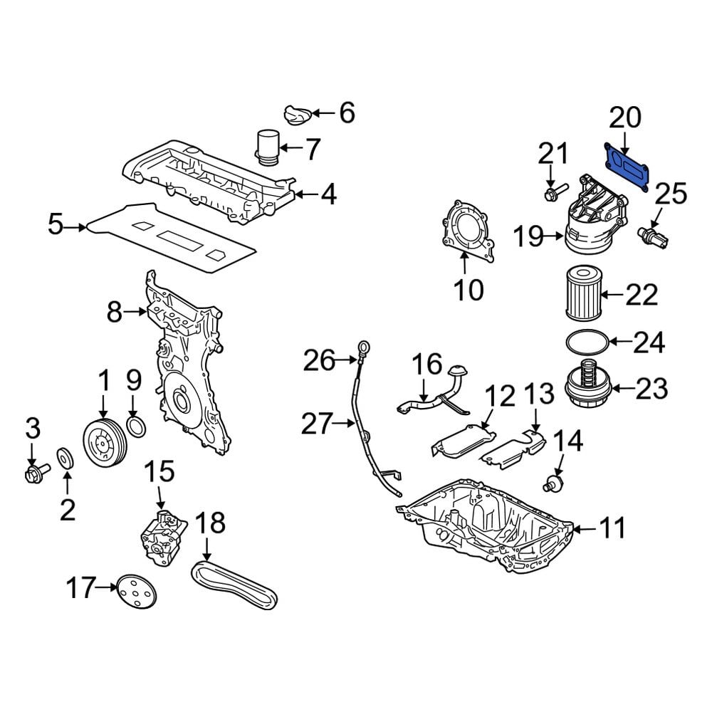 Mercury OE 1S7Z6840AA - Engine Oil Filter Adapter Gasket