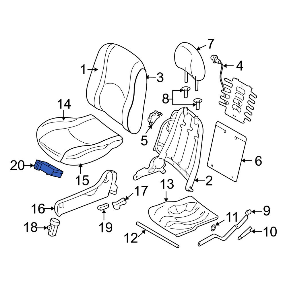 Mercury OE 2C3Z14C724AA Front Seat Heater Control Module