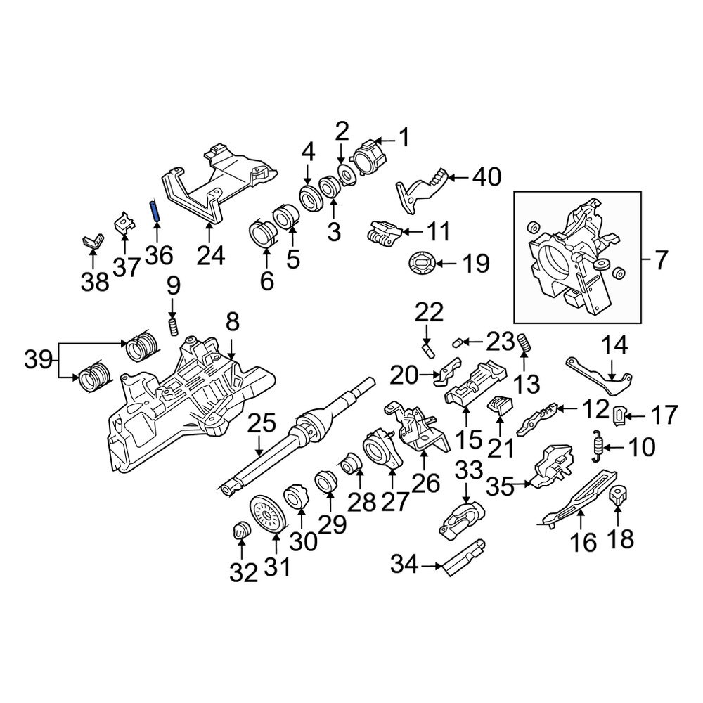 Mercury OE FODZ7G357A Steering Column Housing Support Pin