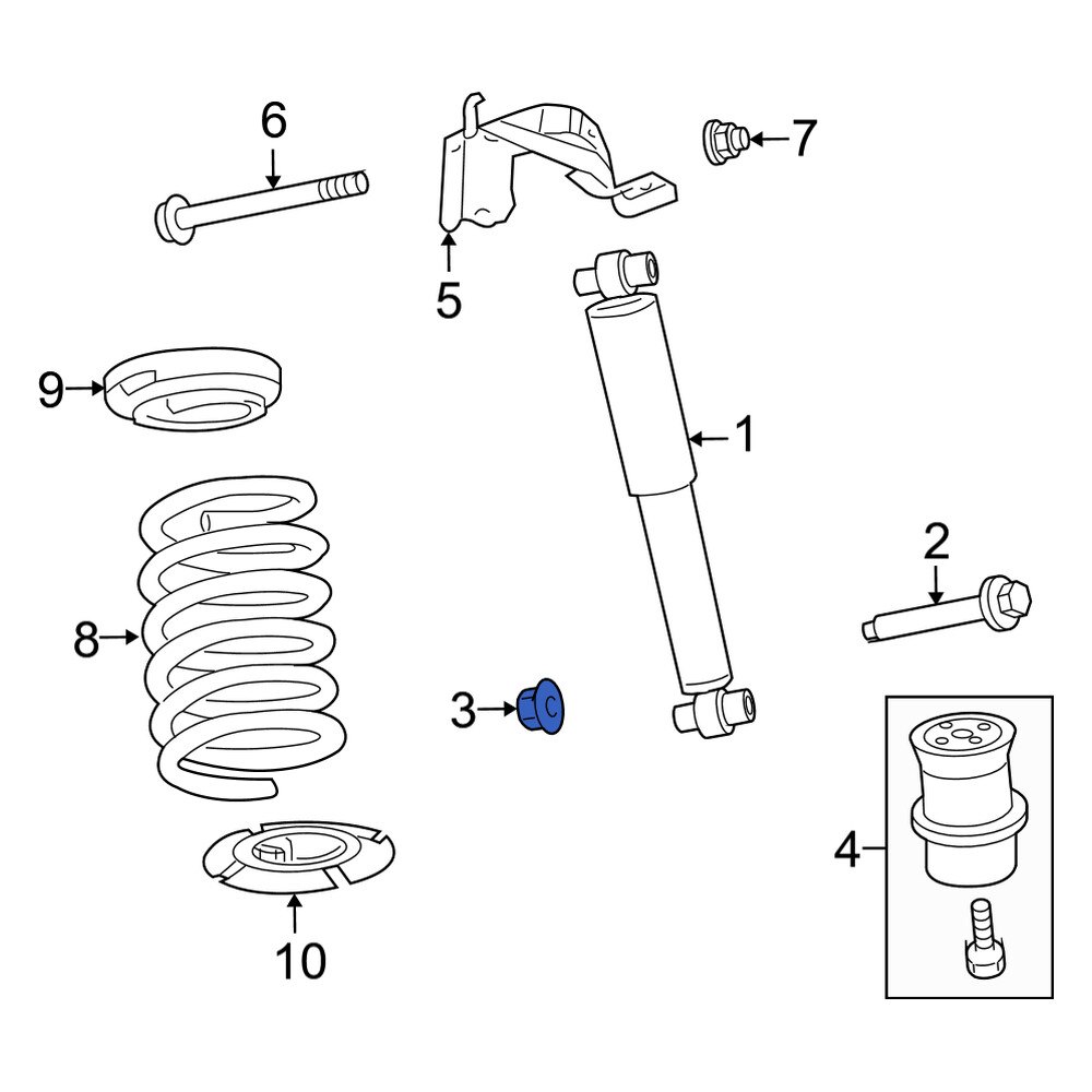 Mercury OE W302116S300 Suspension Shock Absorber Nut