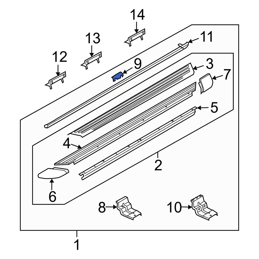 Mercury OE 8L2Z16A506B Center Running Board Reinforcement Bracket
