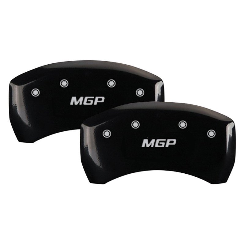 MGP® 10246RMGPBK Gloss Black Rear Caliper Covers with MGP Engraving