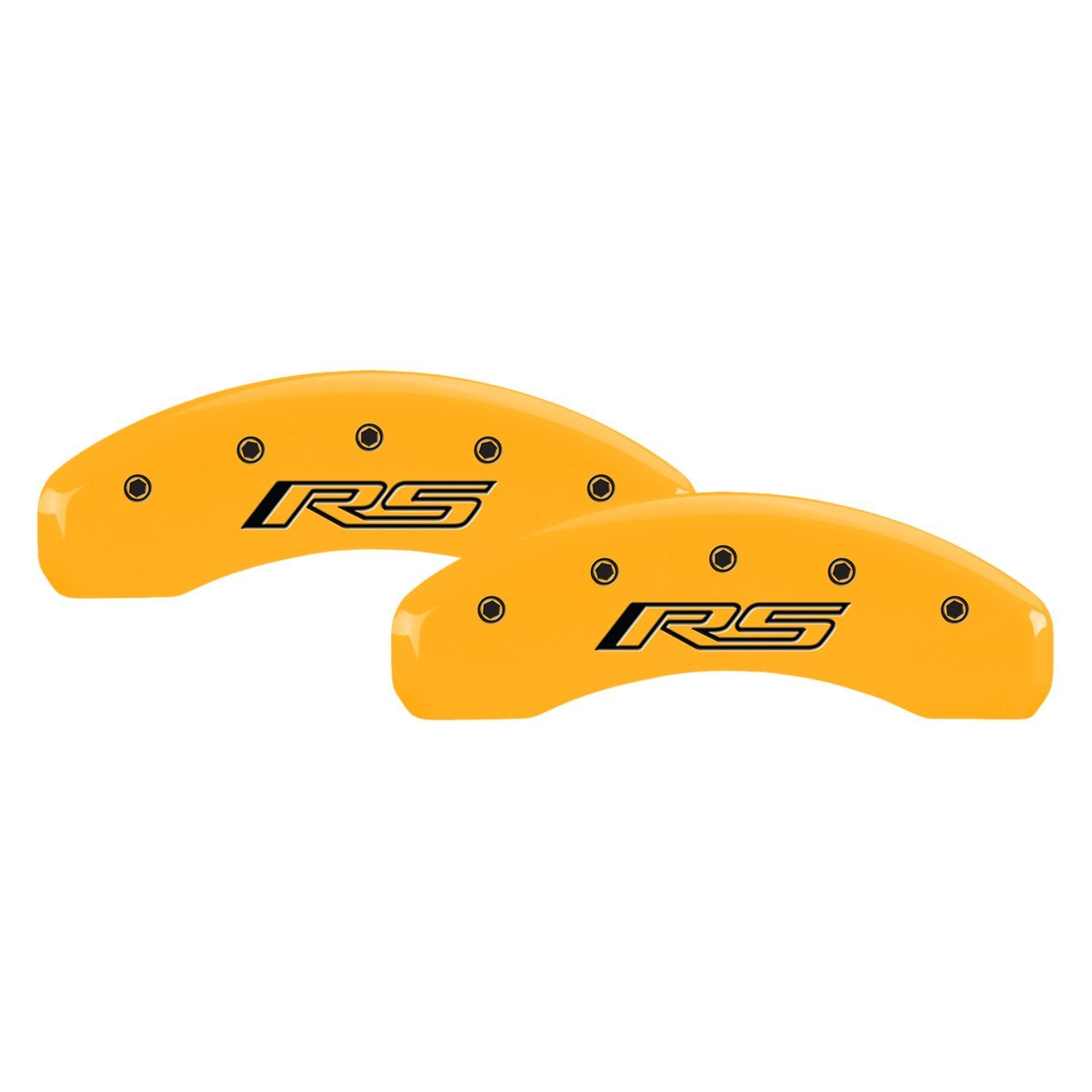 MGP® 14263SRS5YL Gloss Yellow Caliper Covers with RS Gen 5 Camaro Engraving (Full Kit, 4 pcs)