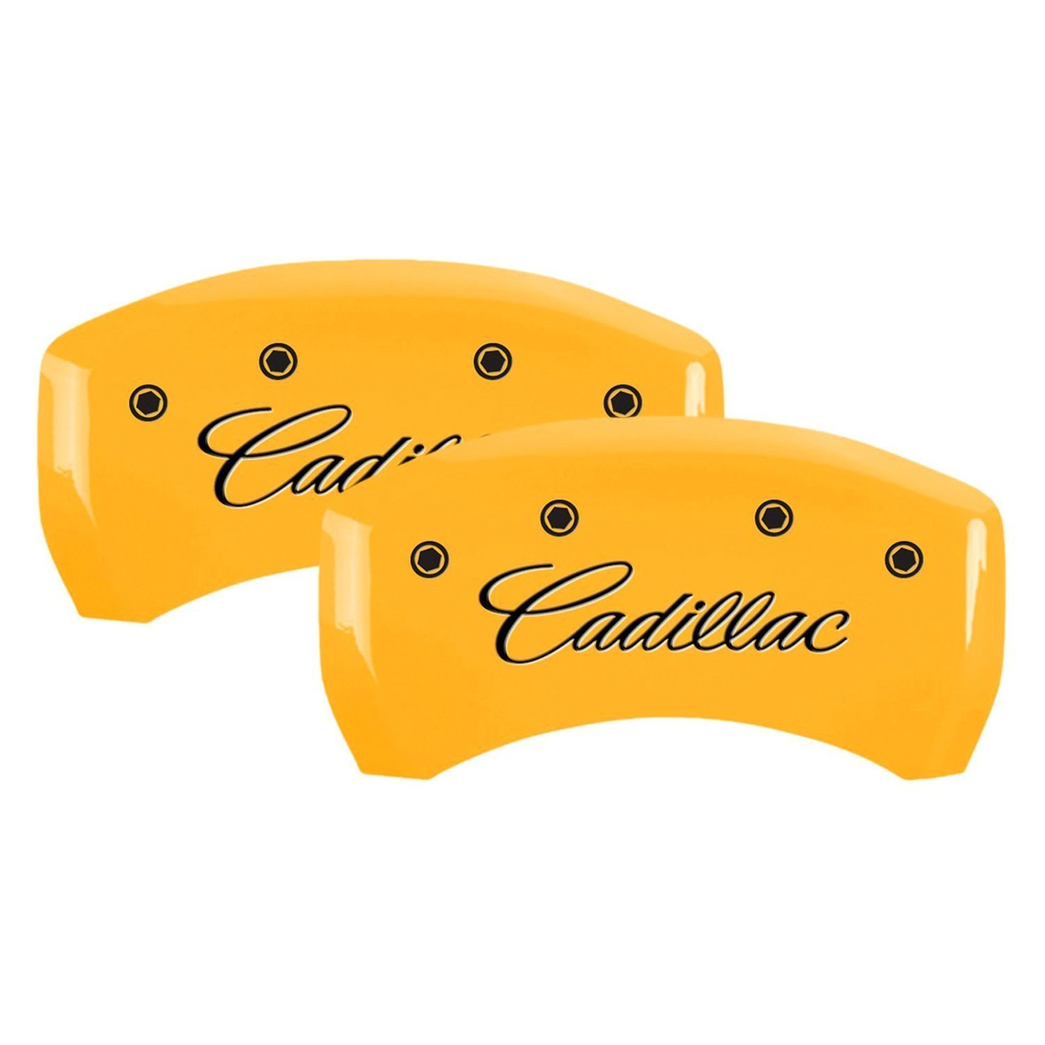 MGP® 35035SCADYL - Gloss Yellow Caliper Covers with Cadillac Cursive ...