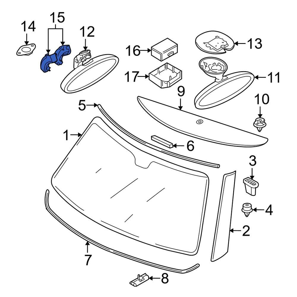 Mini OE 51167062264 Front Interior Rear View Mirror Cover
