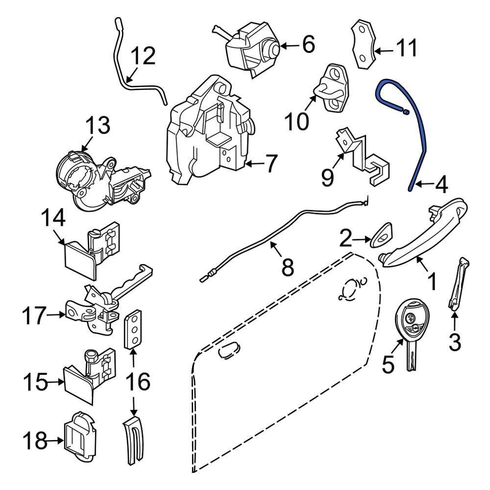 Mini OE 51217143538 Front Door Latch Cable