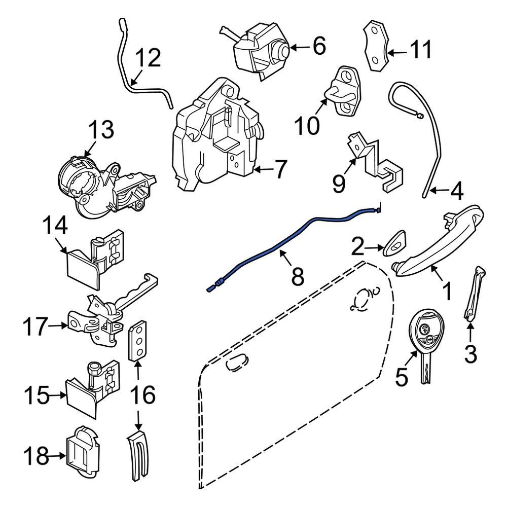 Mini OE 51217143538 Front Door Latch Cable