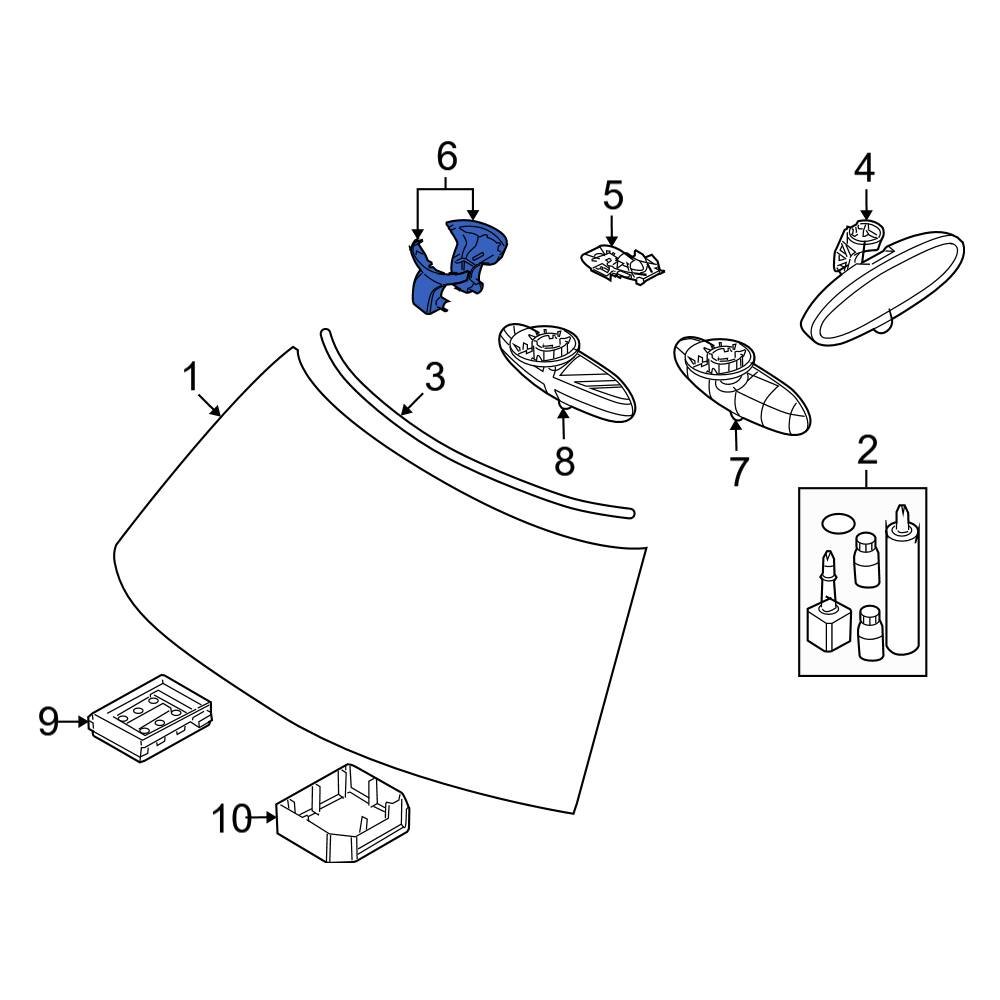 Mini OE 51167062264 Front Interior Rear View Mirror Cover