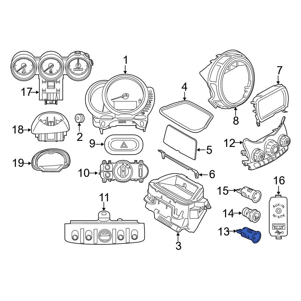 Mini OE 61346973037 Rear Right 12 Volt Accessory Power Outlet