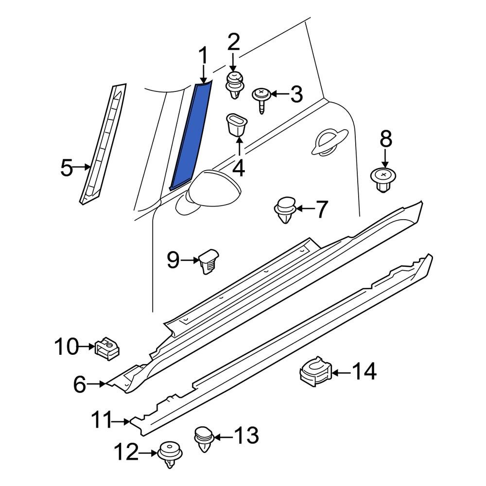Mini OE 51437406020 Right Body APillar Trim Panel