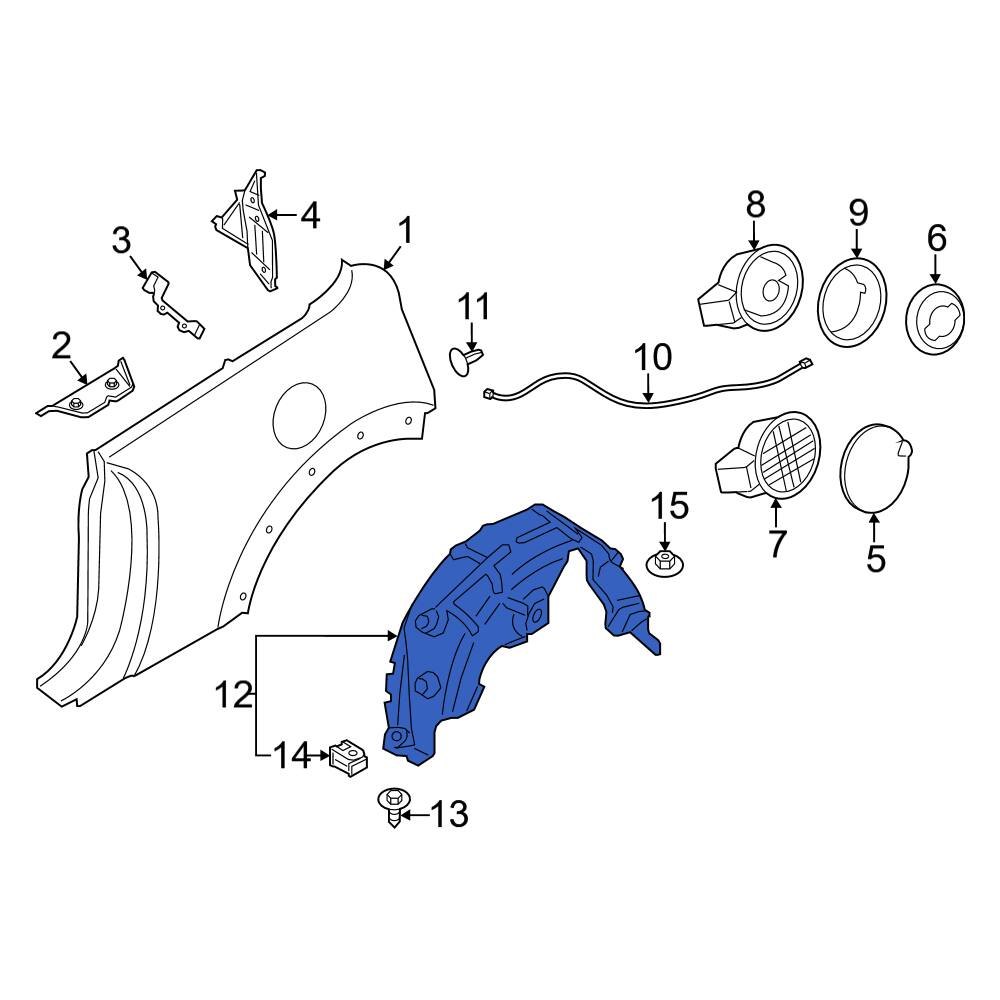 Mini OE 51717290794 Rear Right Quarter Panel Splash Shield