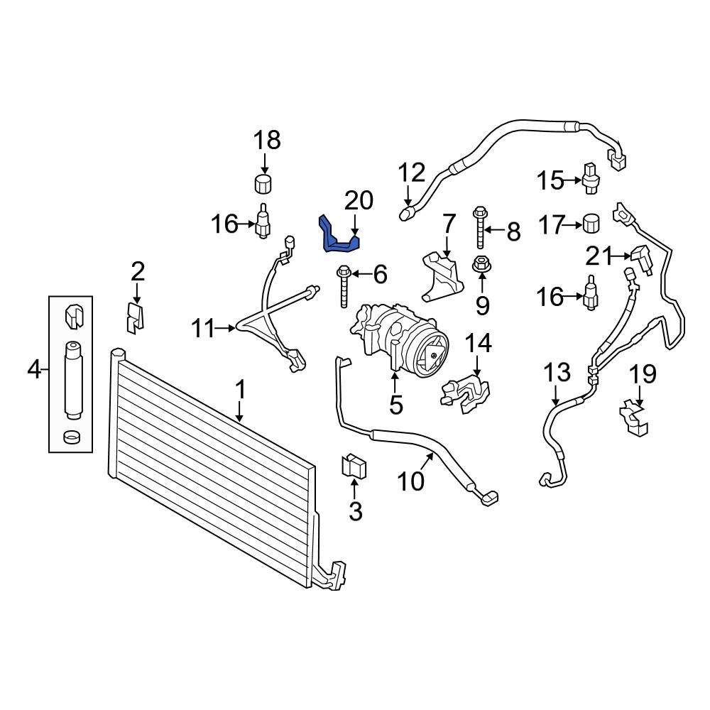 Mini OE 64502752623 A/C Refrigerant Line Bracket