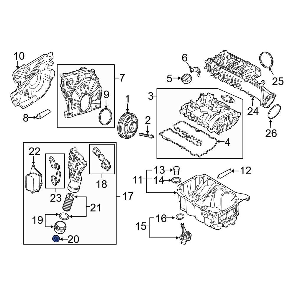 Mini OE 11428575906 - Engine Oil Filter Housing Cover Drain Plug